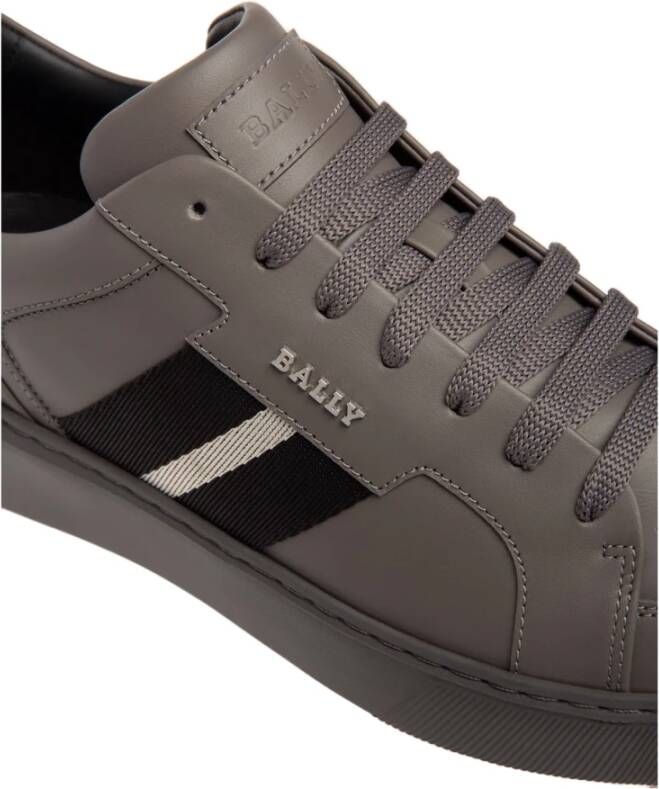 Bally Leren Sneakers Gray Heren