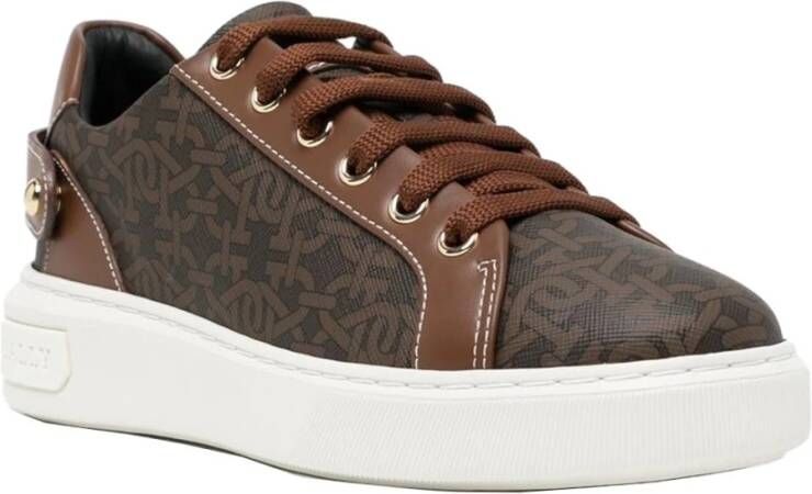 Bally Logo Leren Sneakers Brown Dames