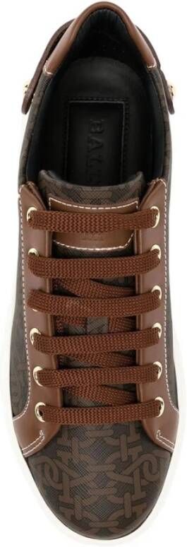 Bally Logo Leren Sneakers Brown Dames