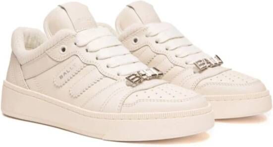 Bally Logo Print Leren Sneakers White Dames