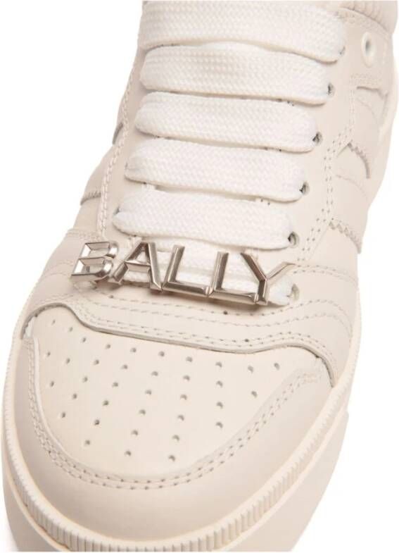 Bally Logo Print Leren Sneakers White Dames