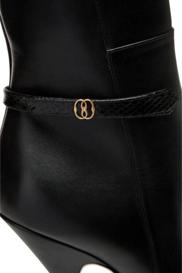 Bally Paulina Leren Laarzen met 105mm Hak Black Dames