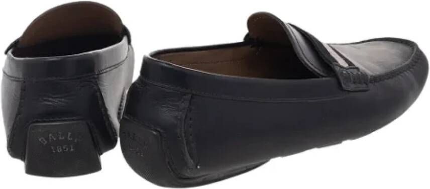 Bally Pre-owned Leather flats Black Dames