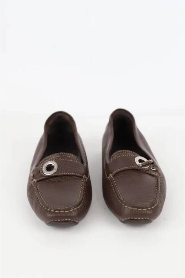 Bally Pre-owned Leather flats Brown Dames