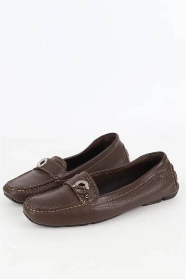 Bally Pre-owned Leather flats Brown Dames