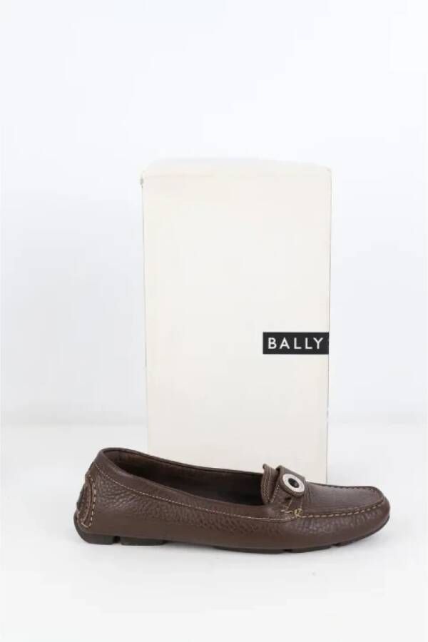 Bally Pre-owned Leather flats Brown Dames