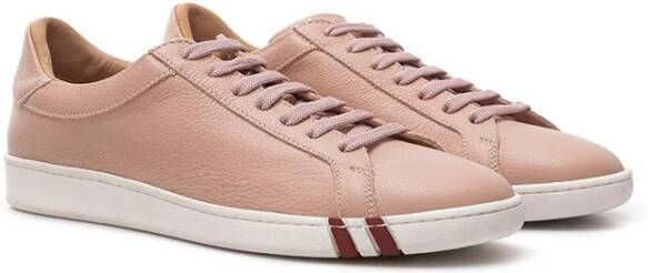 Bally Rosa Leder Sneaker Pink Heren