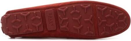 Bally Stijlvolle Leren Loafer in Bordeaux Red Heren