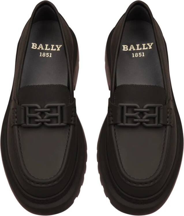 Bally Stijlvolle Loafers met Rubberen Zool Black Dames