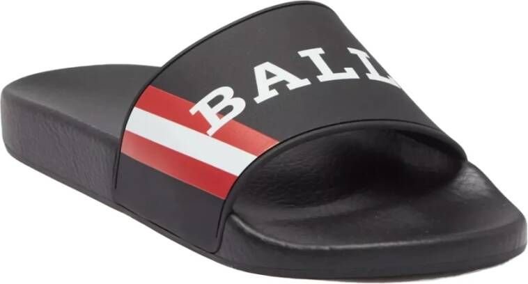 Bally Stijlvolle platte sandalen in rubber Black Heren