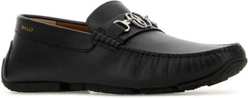 Bally Stijlvolle zwarte leren loafers Black Heren