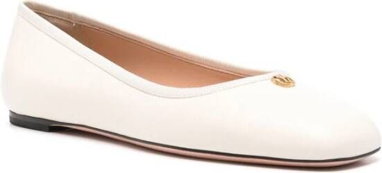 Bally Vierkante Neus Leren Instappers Beige Dames