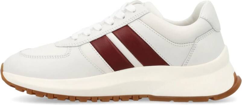 Bally Witte Leren Sneakers met Gouden Detail White Dames