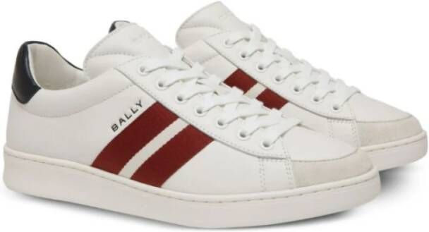 Bally Witte Leren Sneakers met Logo Gravure White Heren