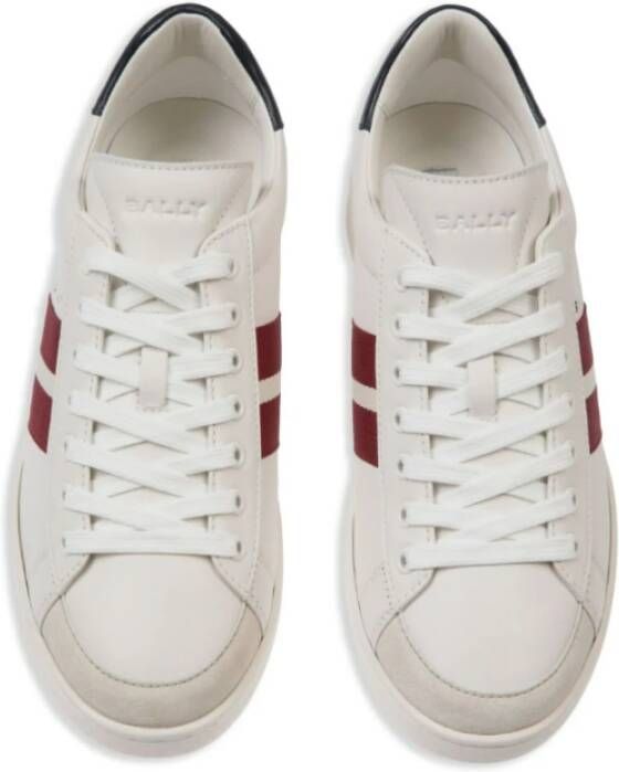 Bally Witte Leren Sneakers met Logo Gravure White Heren