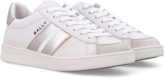 Bally Witte Leren Sneakers met Logodetails White Dames