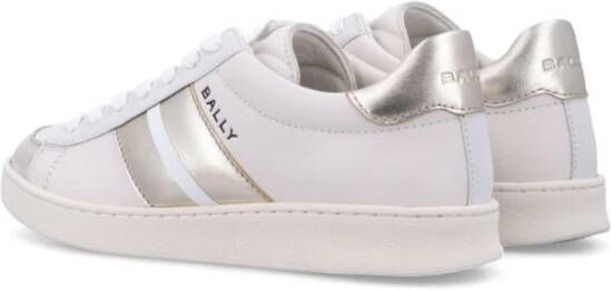 Bally Witte Leren Sneakers met Logodetails White Dames