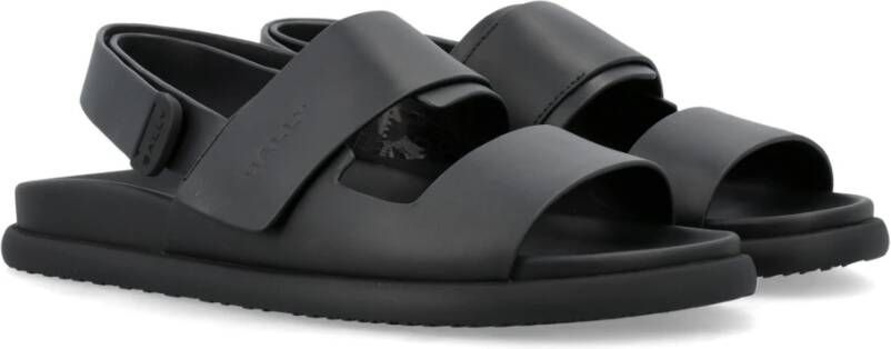 Bally Zwarte Leren Gesloten Neus Sandalen Black Heren