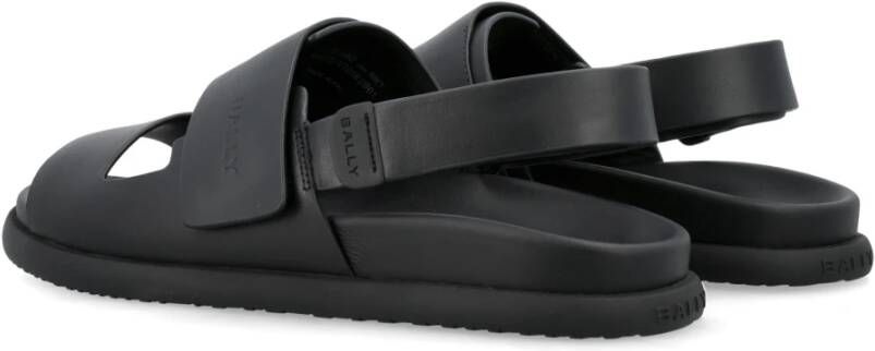 Bally Zwarte Leren Gesloten Neus Sandalen Black Heren