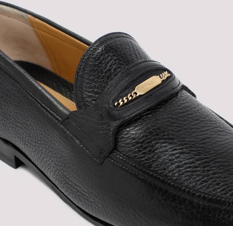 Bally Zwarte Leren Loafers Black Heren