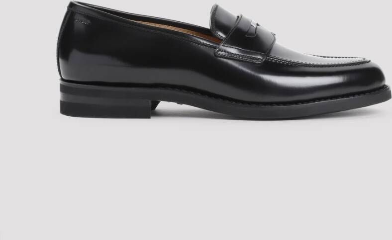 Bally Zwarte Leren Loafers Black Heren