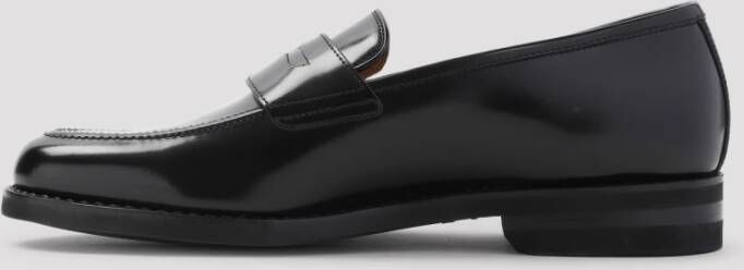 Bally Zwarte Leren Loafers Black Heren