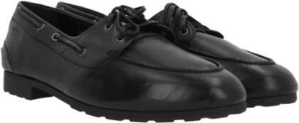 Bally Zwarte Leren Mocassin Schoenen Veters Black Dames