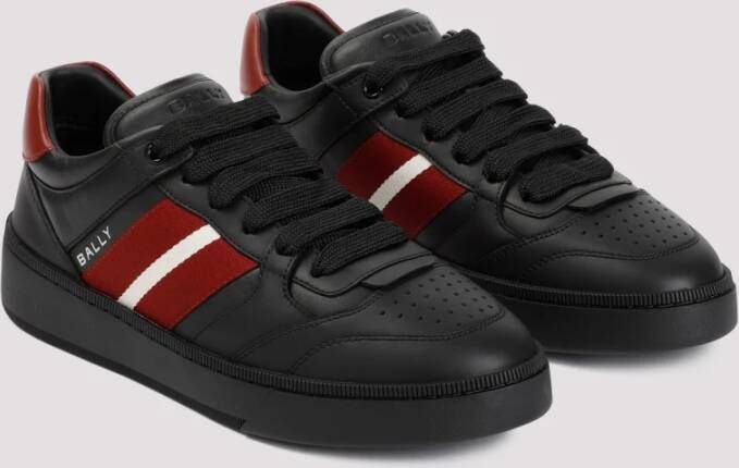 Bally Zwarte Leren Sneakers Black Heren