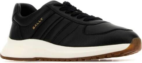 Bally Zwarte Leren Sneakers Black Heren