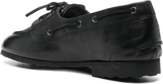 Bally Zwarte Leren Veterschoenen Black Heren