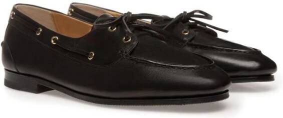 Bally Zwarte leren veterschoenen met trekkoord Black Heren