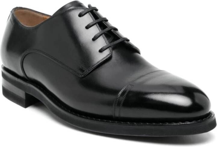 Bally Zwarte Panelled Veterschoenen van Leer Black Heren