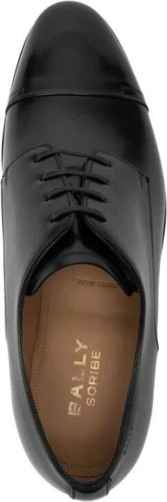 Bally Zwarte Panelled Veterschoenen van Leer Black Heren