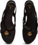 Balmain Alma Platte Leren Sandalen Black Dames - Thumbnail 4