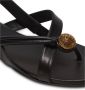 Balmain Alma Platte Leren Sandalen Black Dames - Thumbnail 6