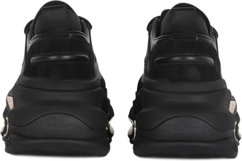 Balmain B-Bold Sneakers in leer en suède Black Dames