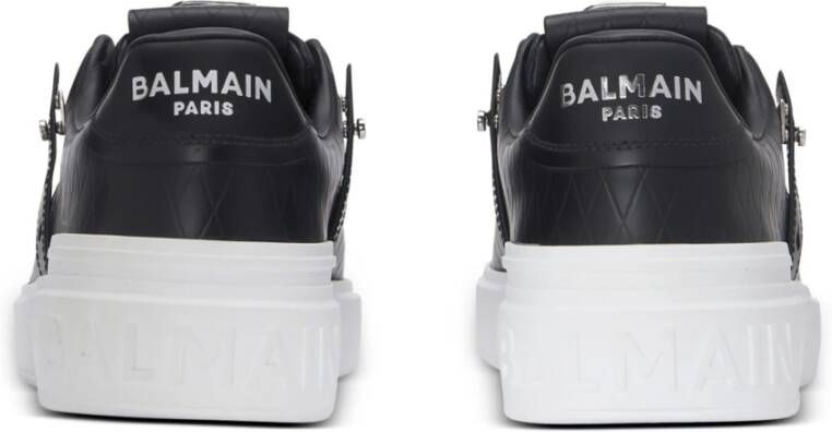 Balmain B-Court B-Buzz trainers in reliëf kalfsleer Black Heren