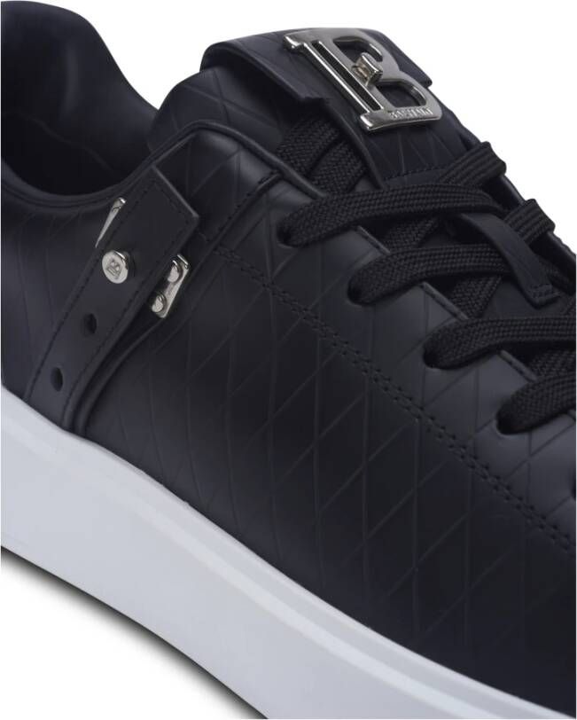 Balmain B-Court B-Buzz trainers in reliëf kalfsleer Black Heren