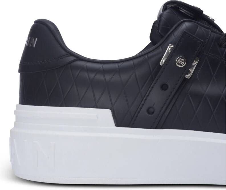 Balmain B-Court B-Buzz trainers in reliëf kalfsleer Black Heren