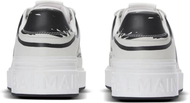 Balmain B-Court bedrukte kalfsleren sneakers White Heren