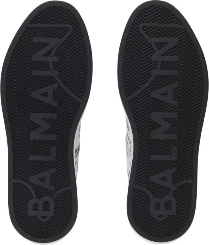 Balmain B-Court bedrukte kalfsleren sneakers White Heren