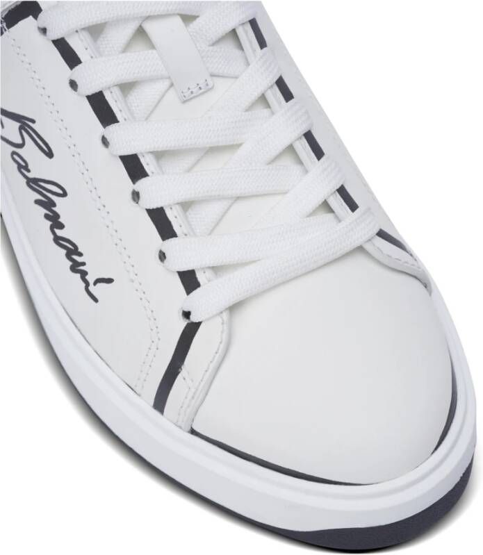 Balmain B-Court bedrukte kalfsleren sneakers White Heren