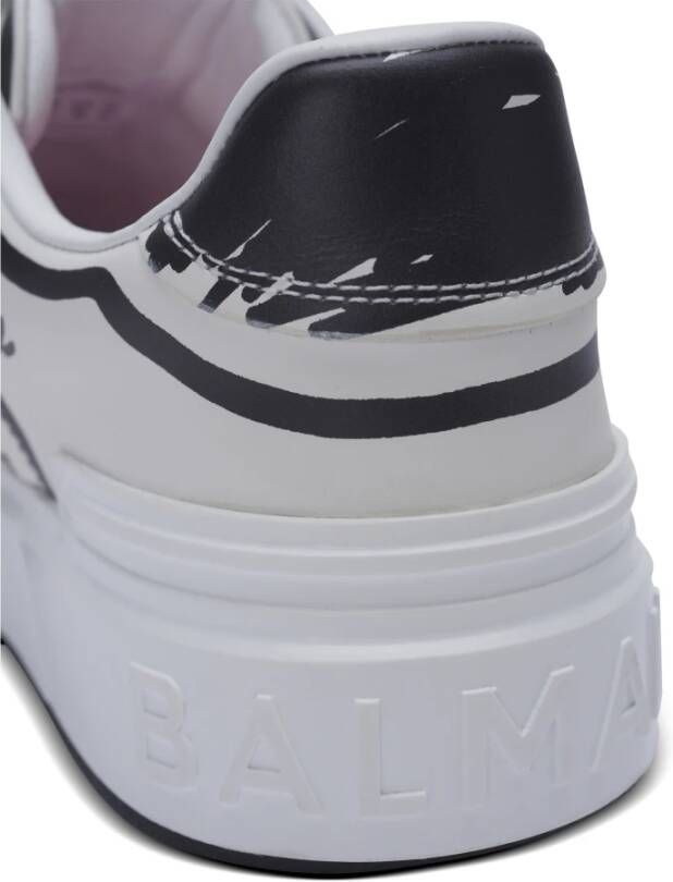 Balmain B-Court bedrukte kalfsleren sneakers White Heren