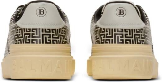 Balmain B-Court Flip trainers in monogram PB Labyrinth kalfsleer Black Heren