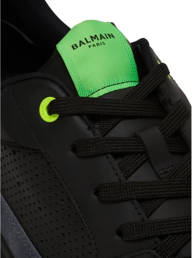 Balmain B-Court Flip trainers in kalfsleer en suède Black Heren