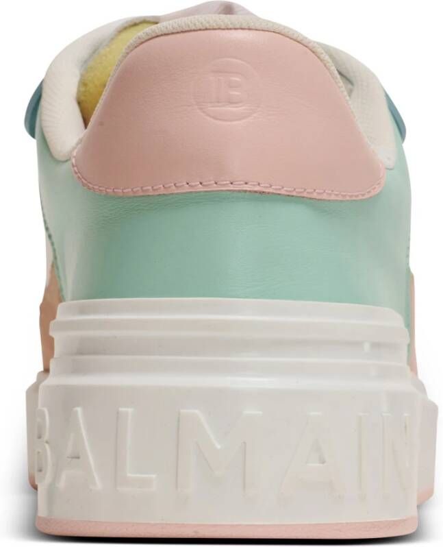 Balmain B-Court Flip trainers in kalfsleer en suède Multicolor Dames