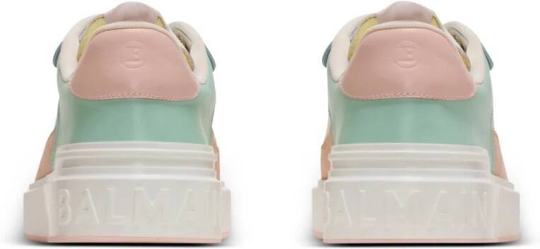 Balmain B-Court Flip trainers in kalfsleer en suède Multicolor Dames