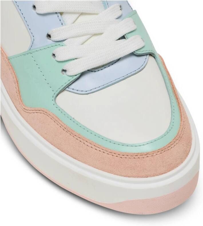 Balmain B-Court Flip trainers in kalfsleer en suède Multicolor Dames