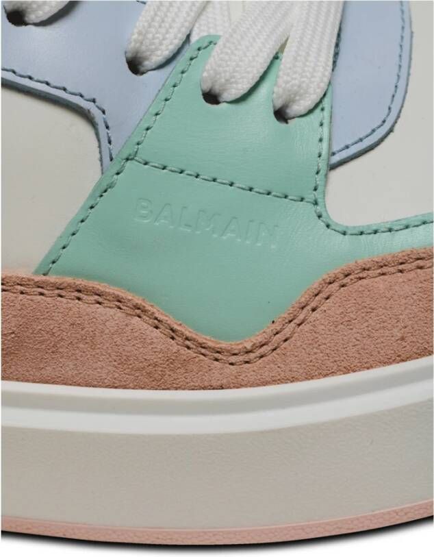 Balmain B-Court Flip trainers in kalfsleer en suède Multicolor Dames