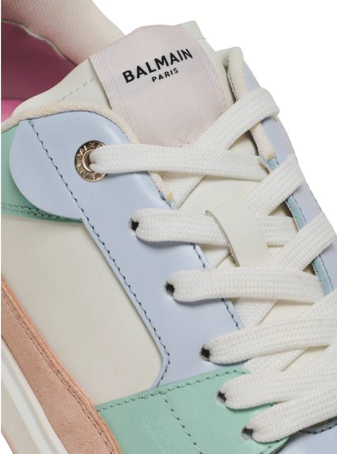 Balmain B-Court Flip trainers in kalfsleer en suède Multicolor Dames